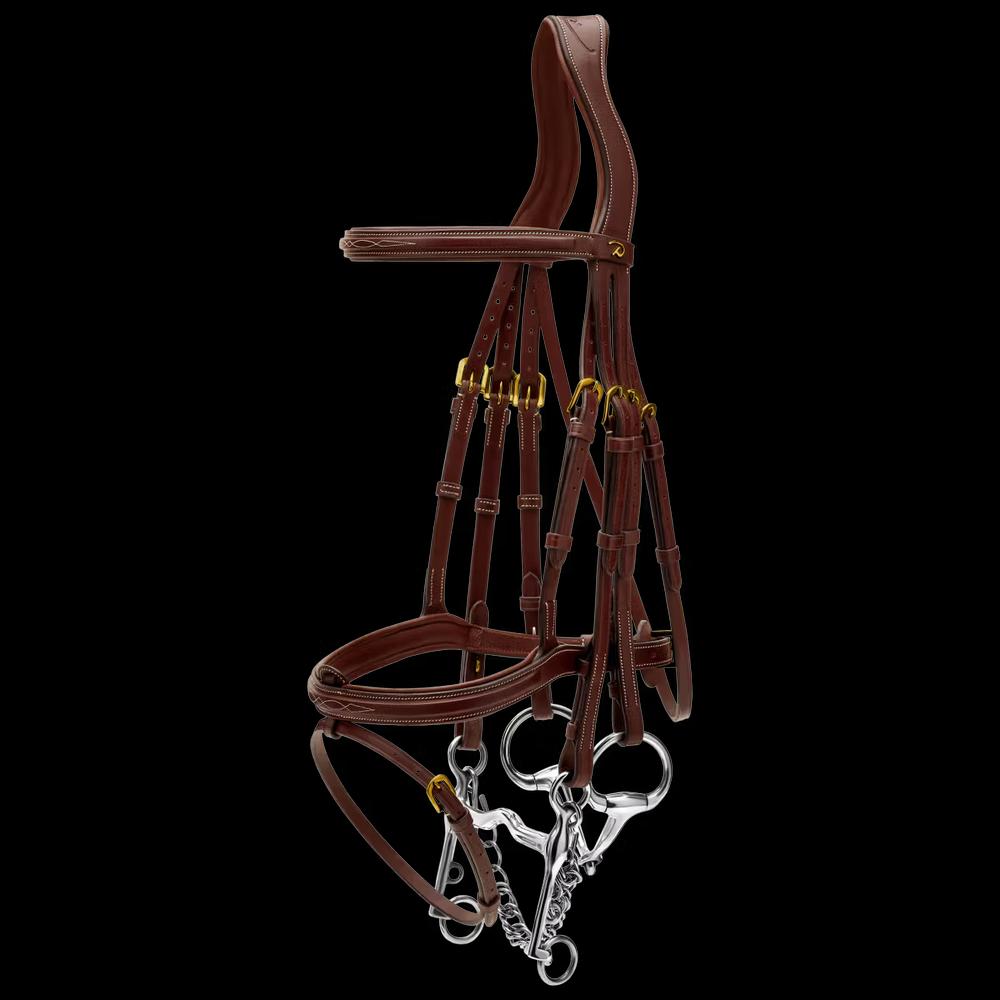 Flash Noseband Double Bridle DY, brown